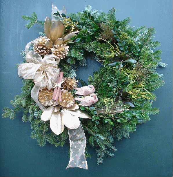Gold holiday wreath